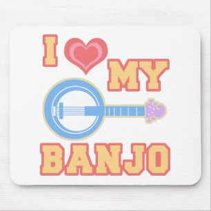 I Love My Banjo Mouse Pad