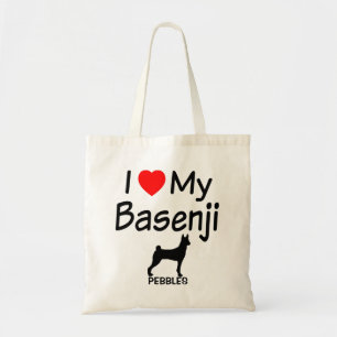 I Love My Basenji Dog Tote Bag