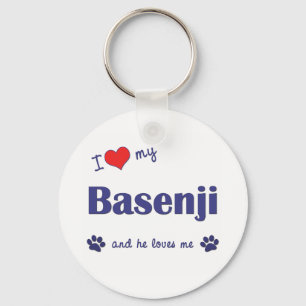 I Love My Basenji (Male Dog) Key Ring