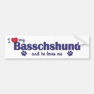 I Love My Basschshund (Male Dog) Bumper Sticker