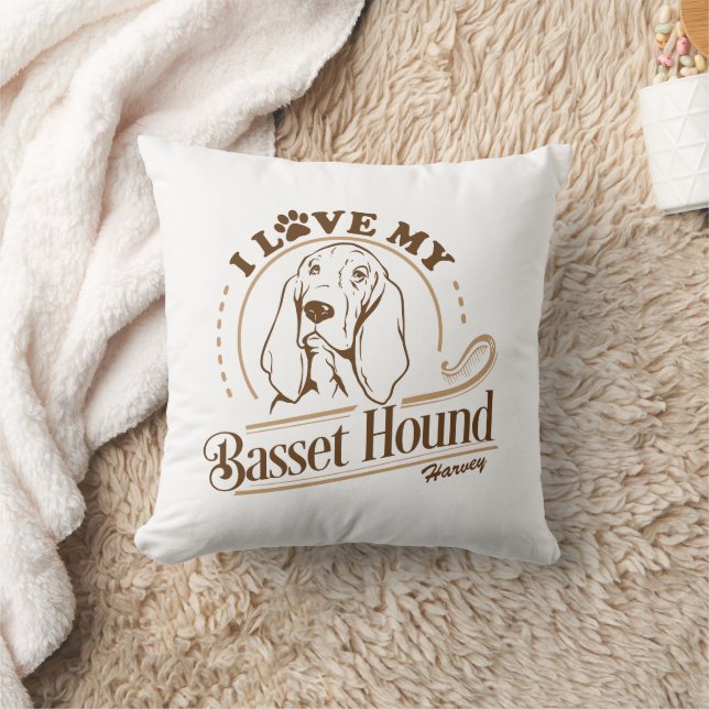 I Love My Basset Hound Cushion (Blanket)