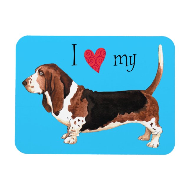 I Love my Basset Hound Magnet (Horizontal)