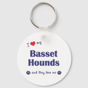 I Love My Basset Hounds (Multiple Dogs) Key Ring