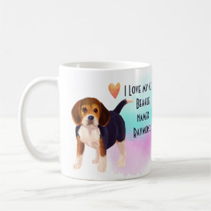 I Love My BEAGLE Add Name Custom Cartoon Dog Coffee Mug
