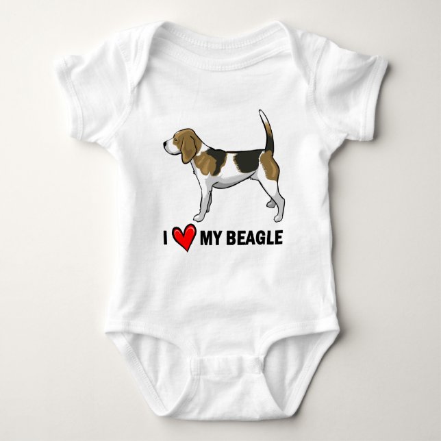 I Love My Beagle Baby Bodysuit (Front)