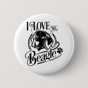 I Love My Beagle Button
