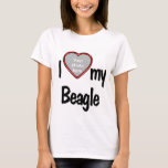 I Love My Beagle Cute Red Heart Photo Frame T-Shirt<br><div class="desc">This fun t-shirt will let you show how much you love your beagle! The shirt features a fun heart shaped photo drop-in frame where you can upload a photo of your own beagle. Dog lovers will fall in love with this fun customizable t-shirt that allows you to upload your own...</div>