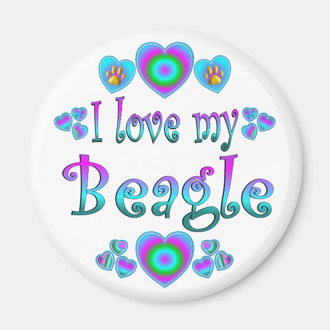 I Love My Beagle Magnet (Front)