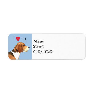 I Love my Beagle Return Address Label
