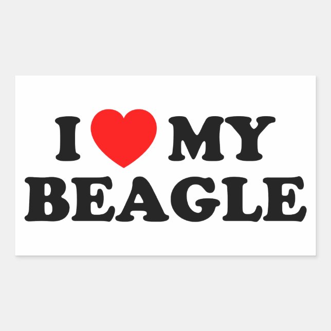 I Love my Beagle Sticker (Front)