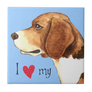 I Love my Beagle Tile