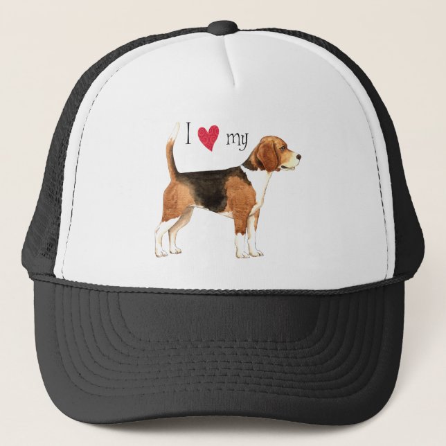 I Love my Beagle Trucker Hat (Front)