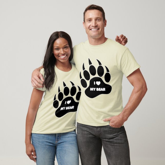 I love My Bear In Black Paw - Shirt (Unisex)