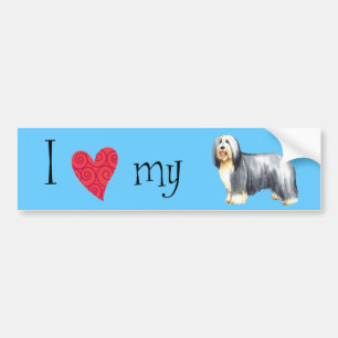 I Love my Bearded Collie Bumper Sticker