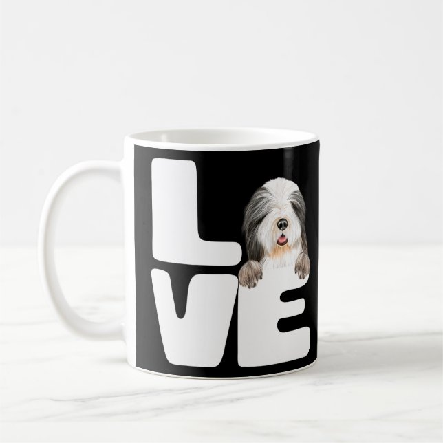 I Love My Bearded Collie Dog  Coffee Mug (Left)