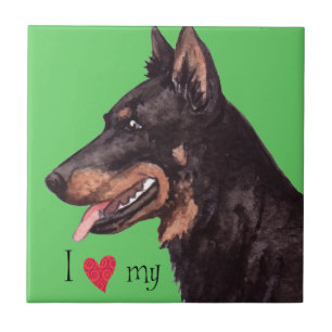 I Love my Beauceron Ceramic Tile