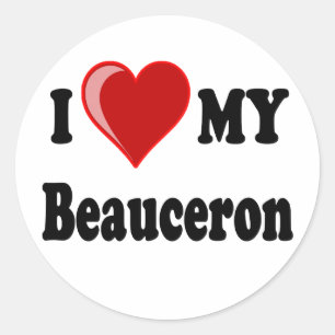 I Love My Beauceron Dog Classic Round Sticker