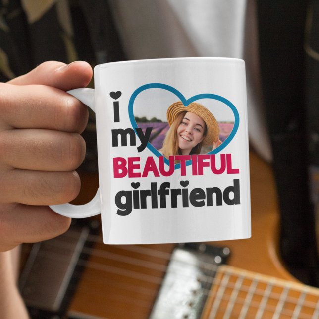I love my beautiful girlfriend custom photo coffee mug (Creator Uploaded)