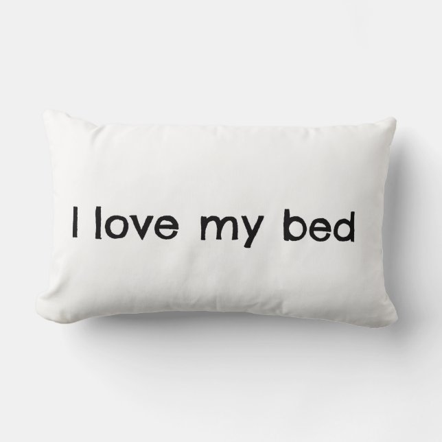 I Love My Bed Quote Teen  Lumbar Cushion (Front)
