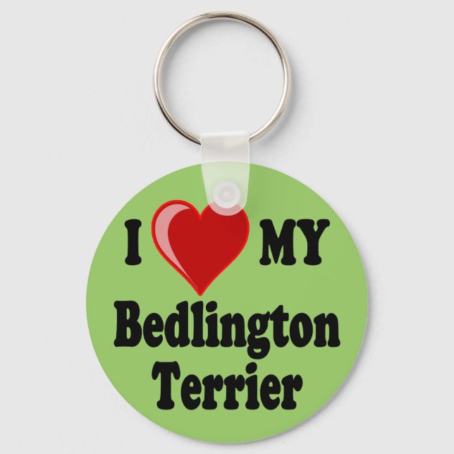 I Love My Bedlington Terrier Dog Key Ring (Front)