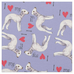 I Love my Bedlington Terrier Fabric