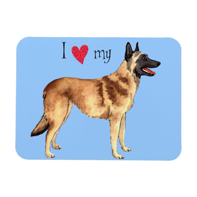 I Love my Belgian Malinois Magnet (Horizontal)