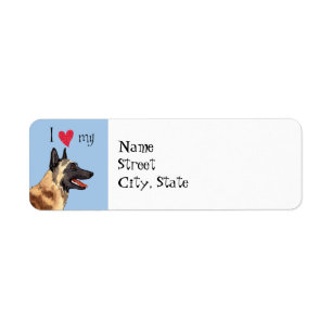I Love my Belgian Malinois Return Address Label
