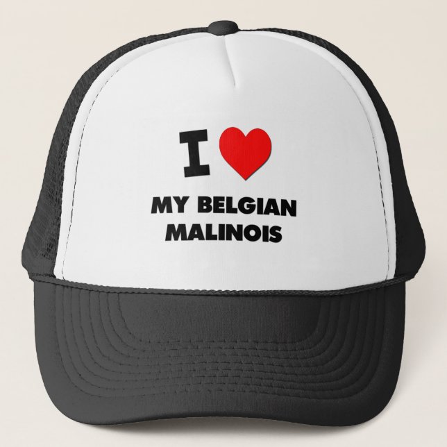 I Love My Belgian Malinois Trucker Hat (Front)