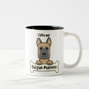 I love My Belgian Malinois Two-Tone Coffee Mug