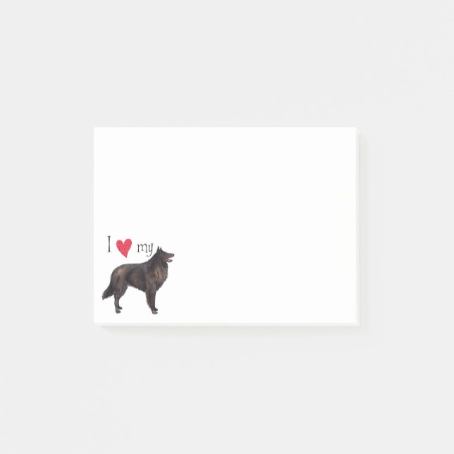 I Love my Belgian Sheepdog Post-it Notes (Front)