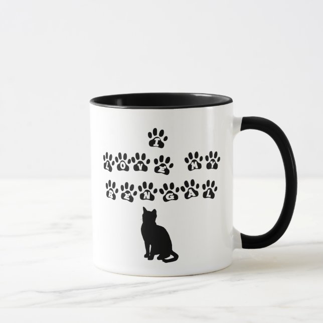 I Love My Bengal--Black Text Mug (Right)
