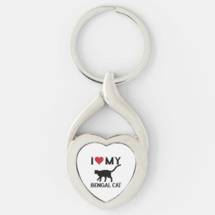 I Love My Bengal Cat Key Ring