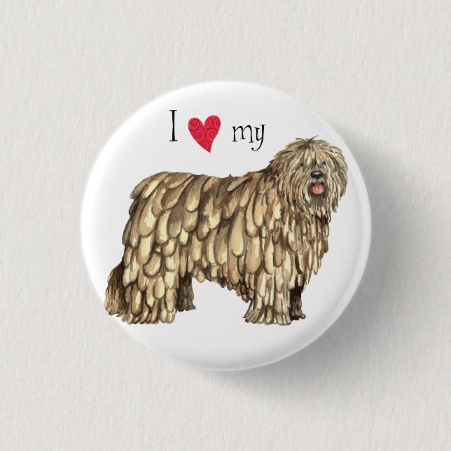 I Love my Bergamasco 3 Cm Round Badge (Front)