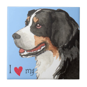 I Love my Bernese Mountain Dog Ceramic Tile