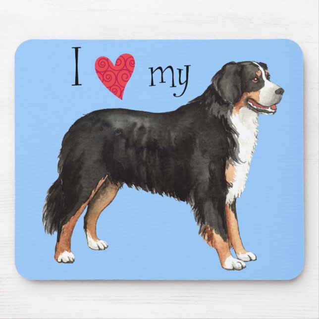 I Love my Bernese Mountain Dog Mouse Pad (Front)