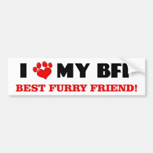 I Love My Best Furry Friend Bumper Sticker