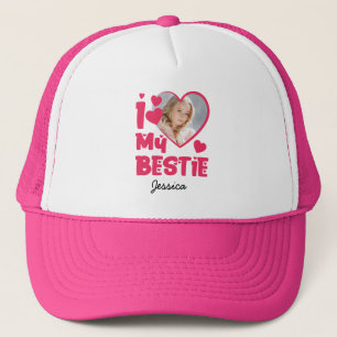 I Love My Bestie Personalised Photo & Text Trucker Hat
