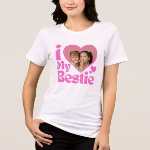 I Love My Bestie Photo Custom Tri-Blend Shirt