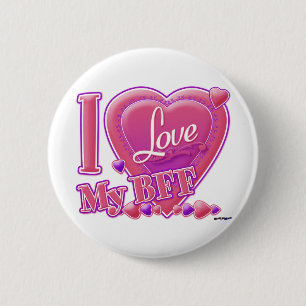 I Love My BFF pink/purple - hearts 6 Cm Round Badge