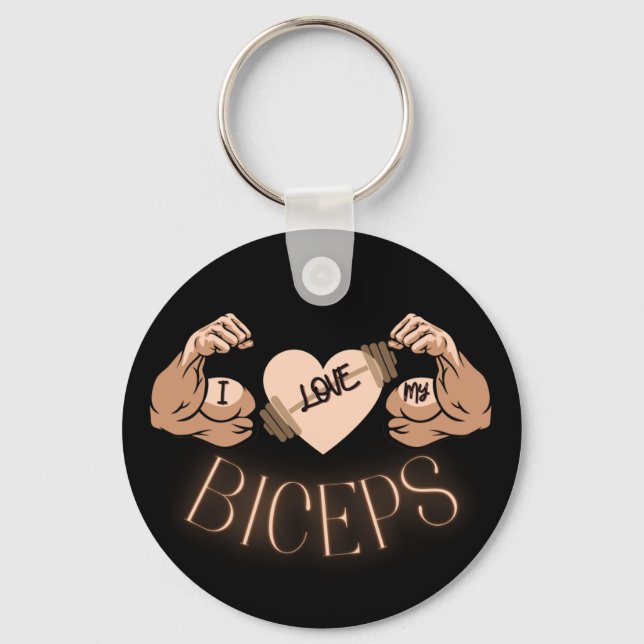 I Love my Biceps  Key Ring (Front)
