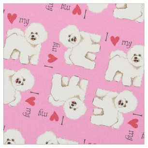 I Love my Bichon Fabric