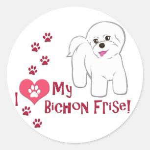 I Love My Bichon Frise! Classic Round Sticker