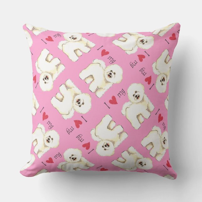 I Love my Bichon Frise Cushion (Front)