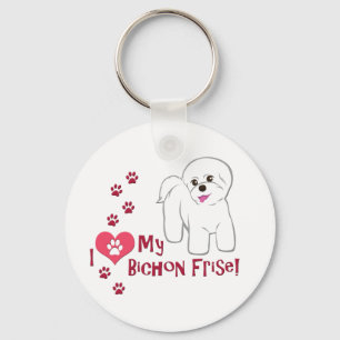 I Love My Bichon Frise! Key Ring