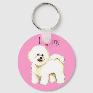 I Love my Bichon Frise Key Ring