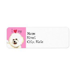 I Love my Bichon Frise Return Address Label