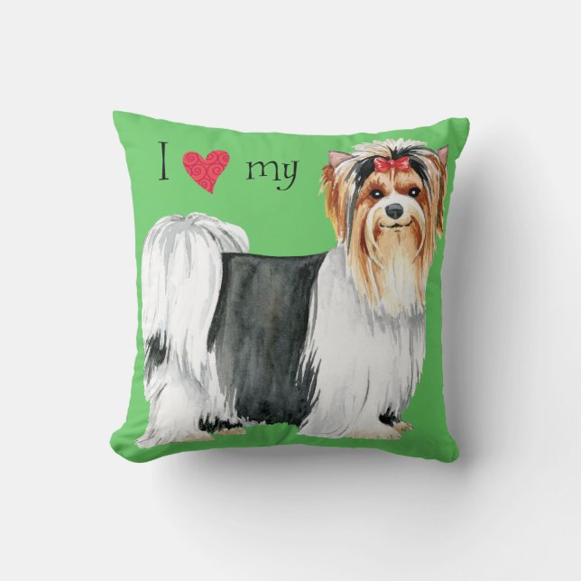 I Love my Biewer Terrier Cushion (Front)
