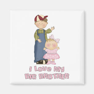 I Love My Big Brother Boy and Little Girl Magnet