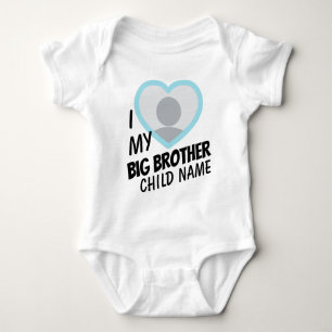 i Love my Big Brother double-sided photo and text Baby Bodysuit