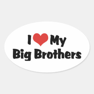 I Love My Big Brothers Oval Sticker